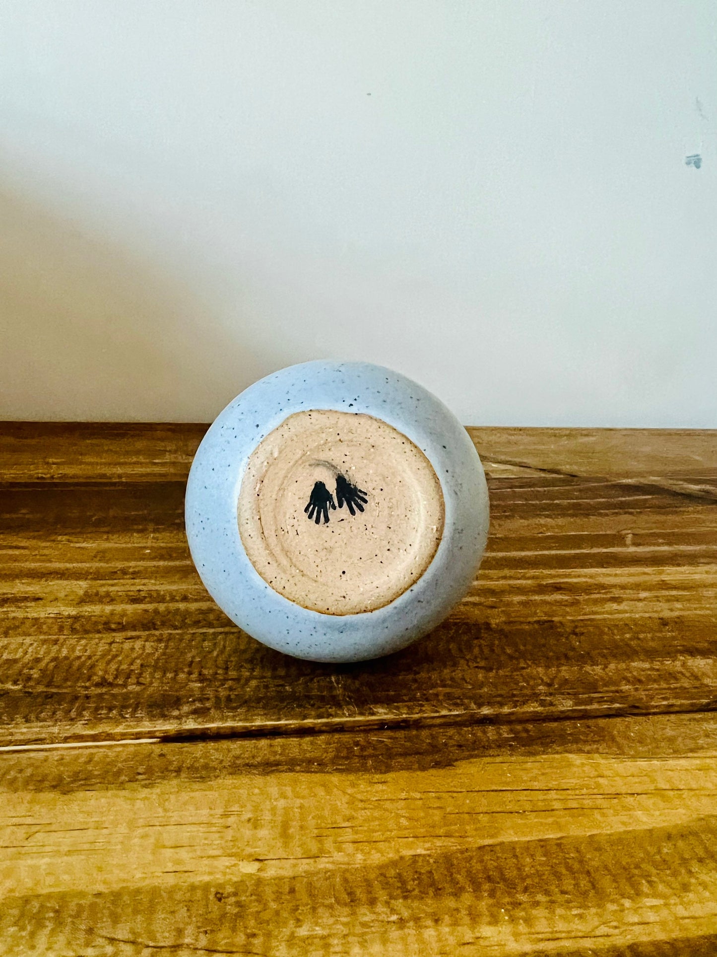 Seconds - Criss-Cross Bud Vase - Wide Bottom (Handmade Ceramic Vase - Blues Bud Vase)