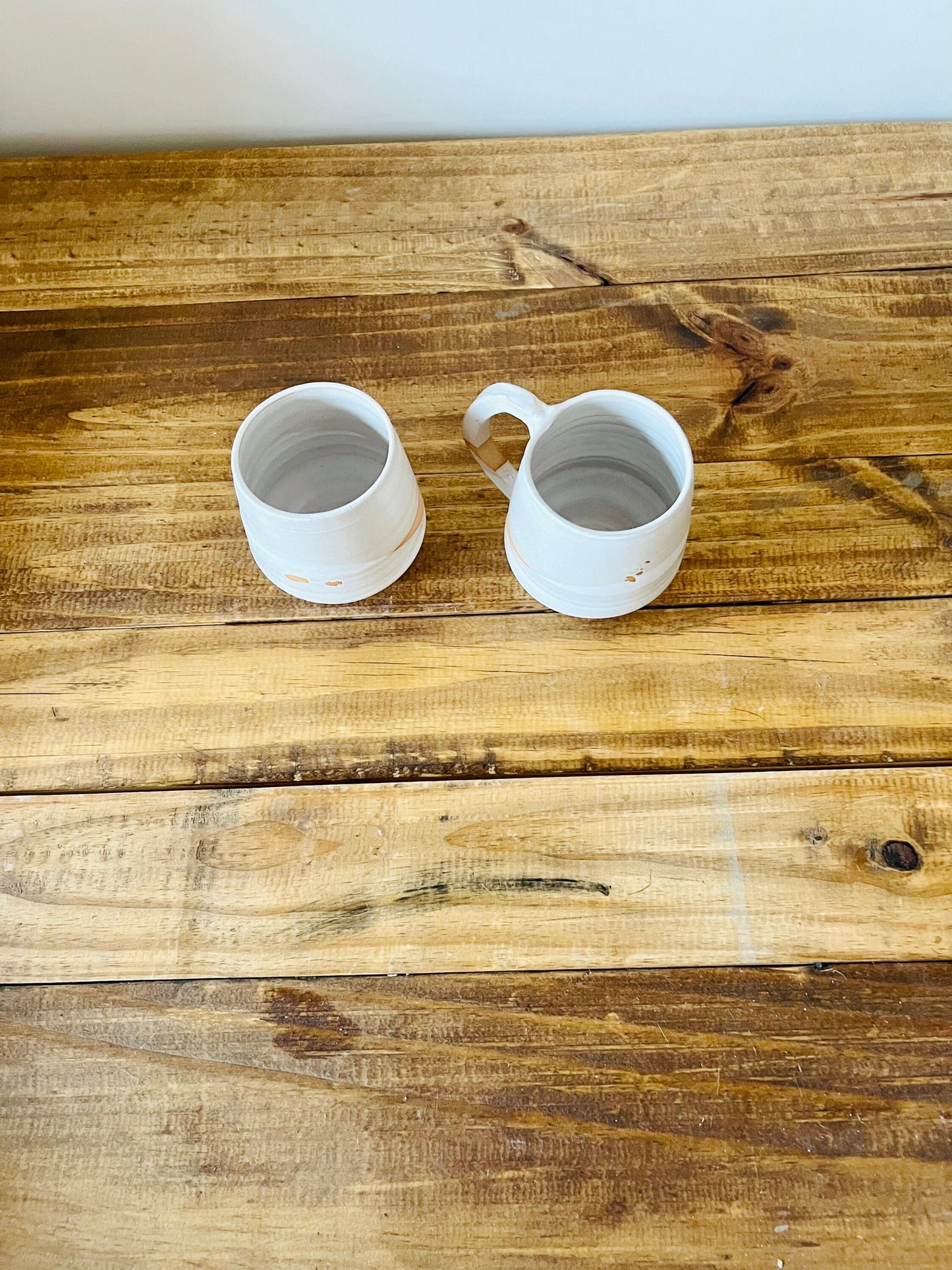 seconds- criss crossed white ceramic tumbler- Drinking glass. Ceramic. Handmade