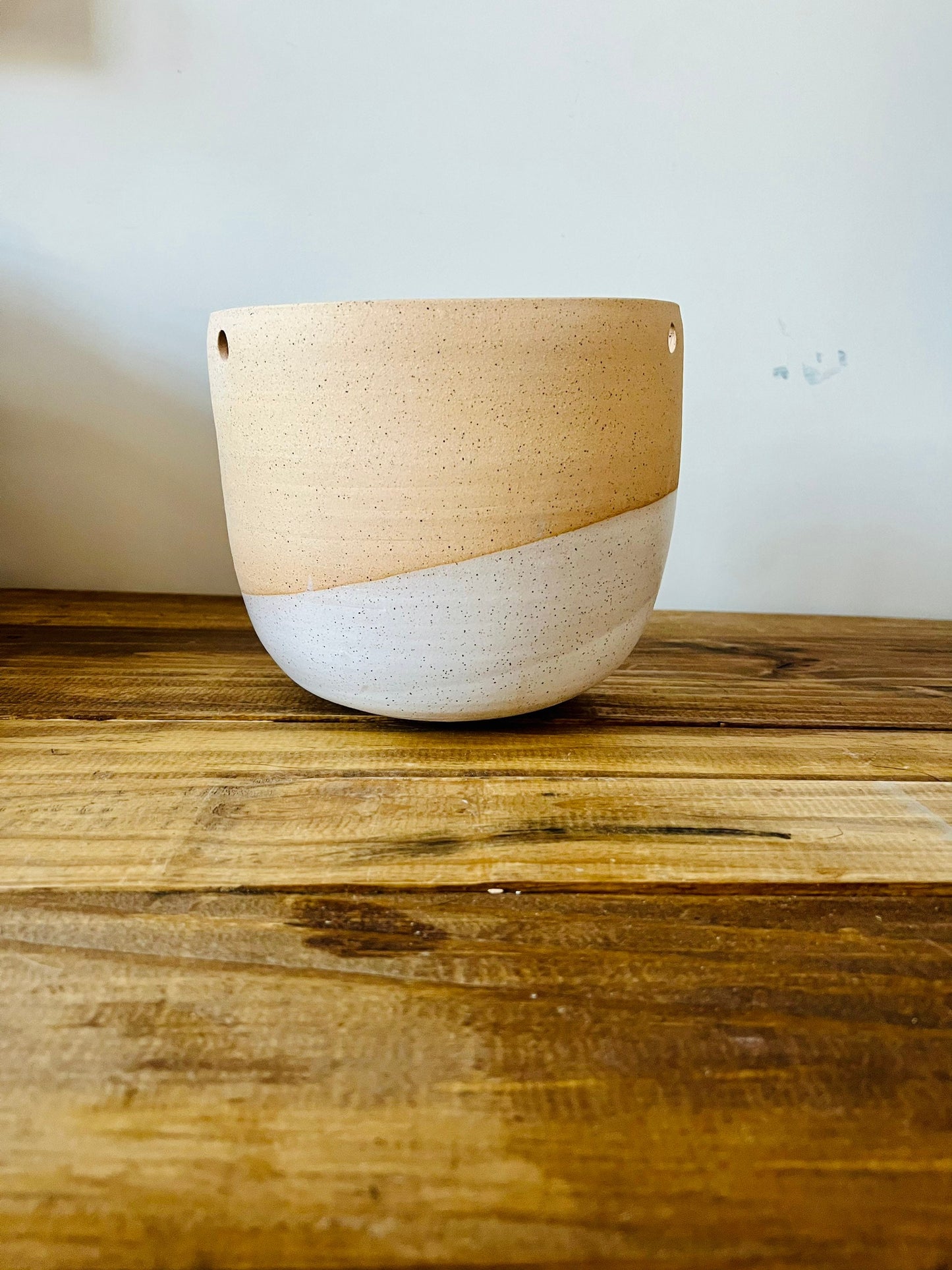 seconds- Hanging orb planter -ceramic- with hanging cord.