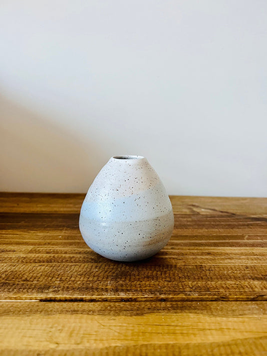 Seconds - Criss-Cross Bud Vase - Wide Bottom (Handmade Ceramic Vase - Blues Bud Vase)