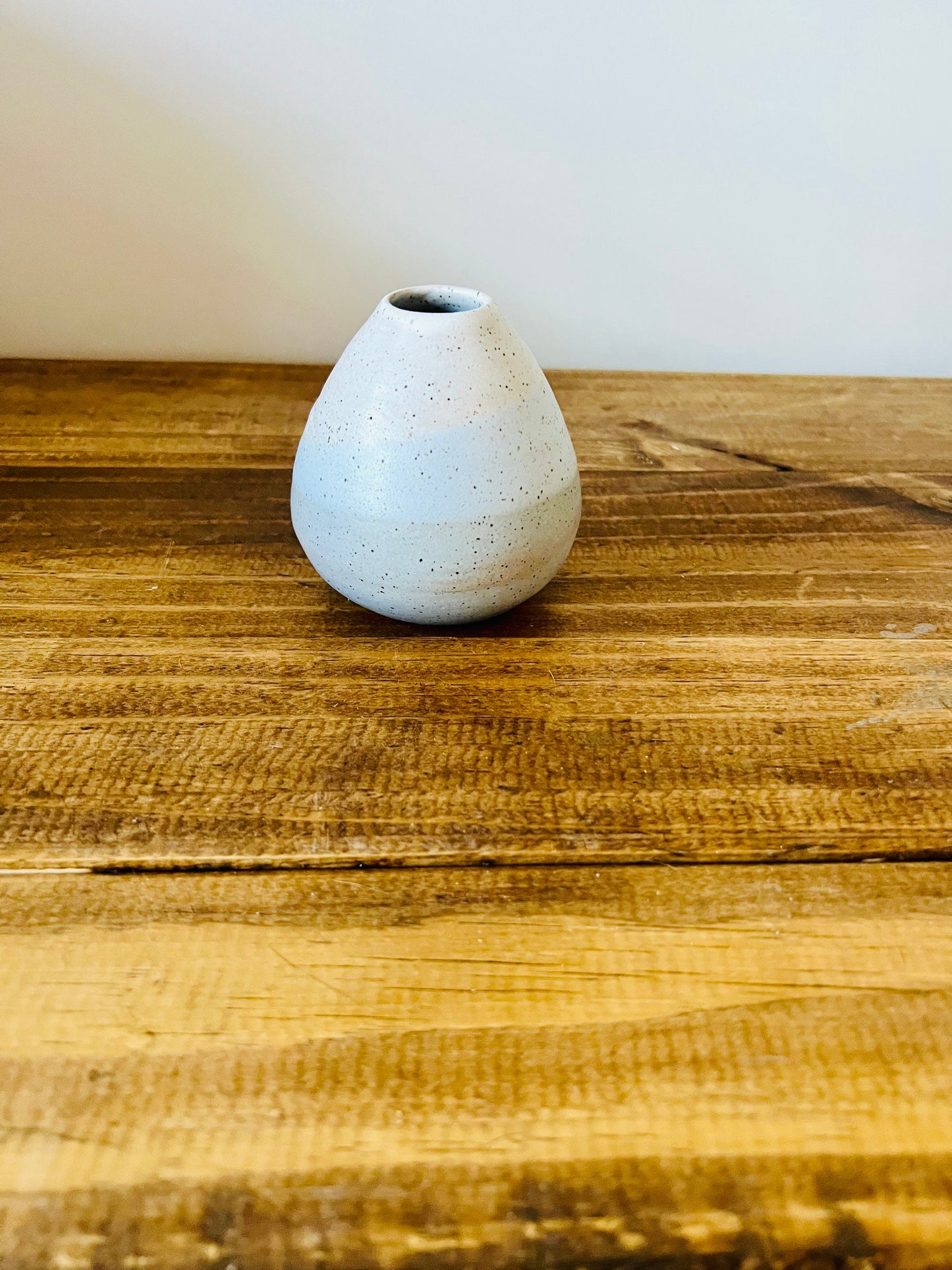 Seconds - Criss-Cross Bud Vase - Wide Bottom (Handmade Ceramic Vase - Blues Bud Vase)