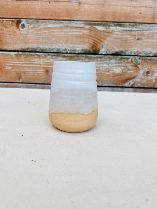 Seconds - Round-Bottom Tumbler - White - Handmade Ceramic Cup - Drinking Glass