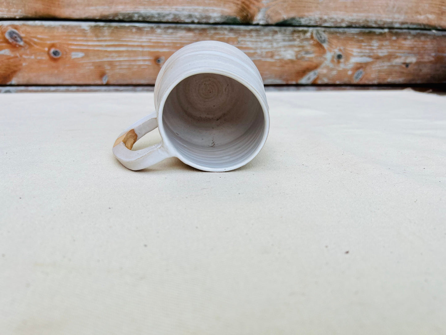 Seconds - Criss-cross Angled Mugs - Handmade Ceramic Kitchenware - White