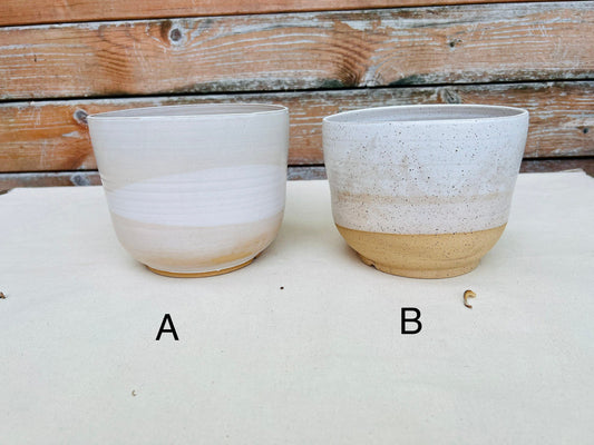 Seconds - Round Bottom Planter - White - Handmade Ceramic