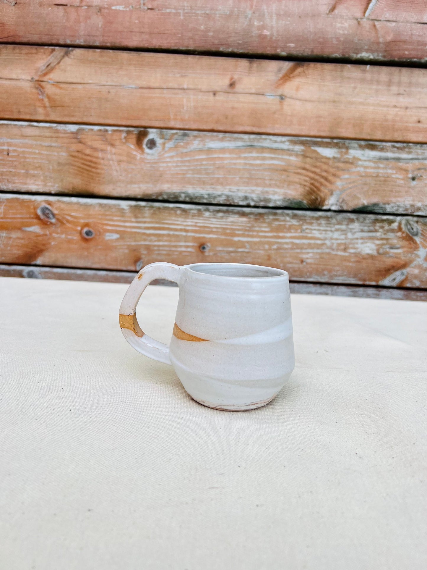 Seconds - Criss-cross Angled Mugs - Handmade Ceramic Kitchenware - White
