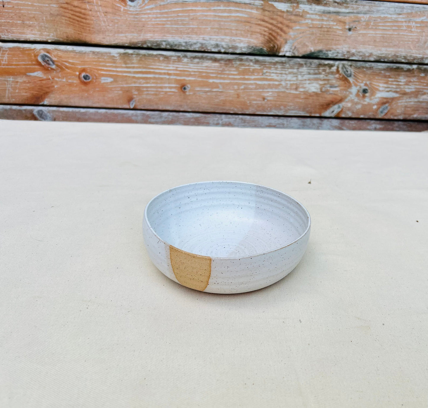 Seconds - Pasta Bowl - Speckled White and Natural Stoneware - Handmade Ceramic Kitchenware