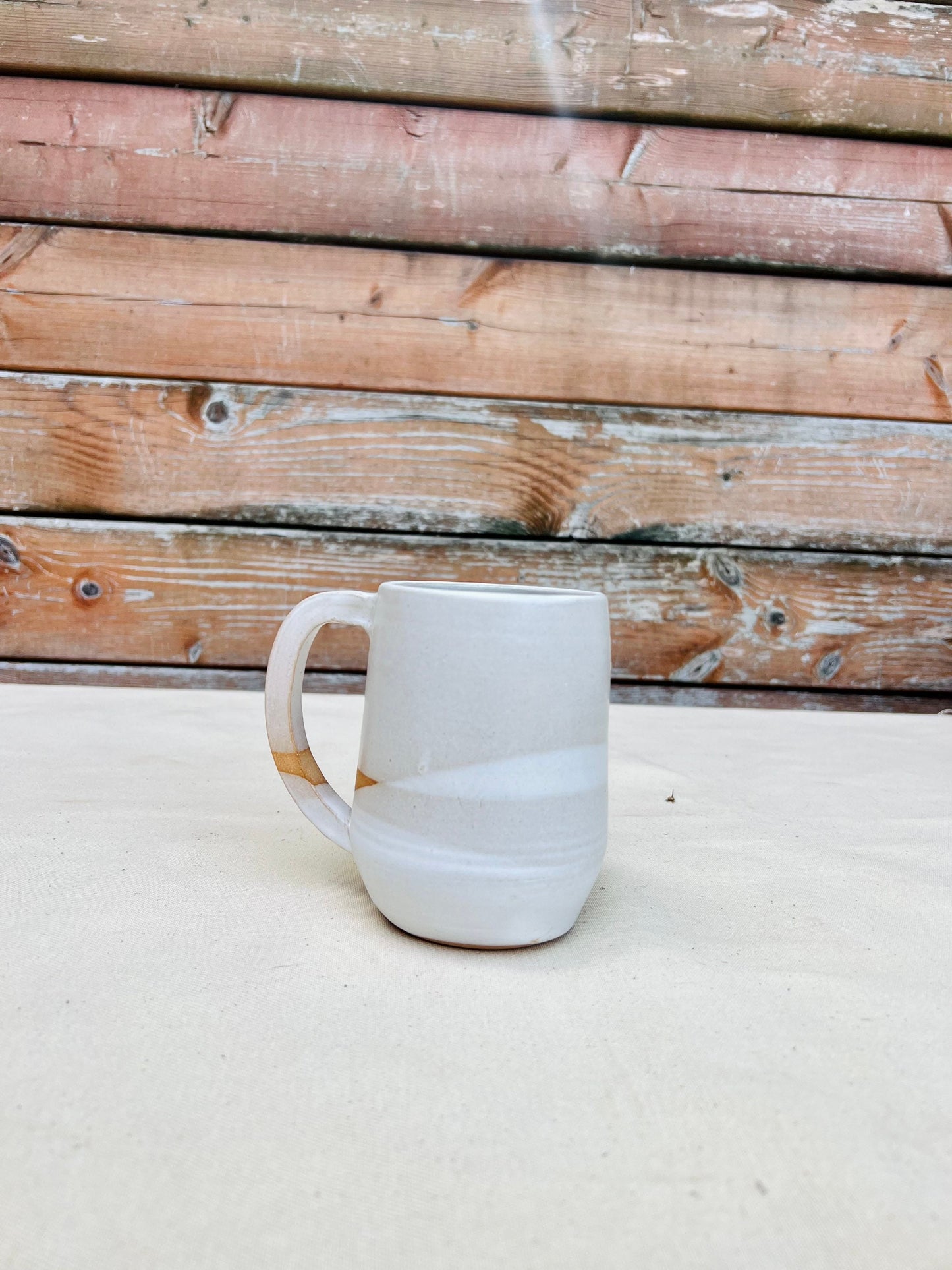 Seconds - Round Bottom Coffee Mug - White - Handmade Ceramic