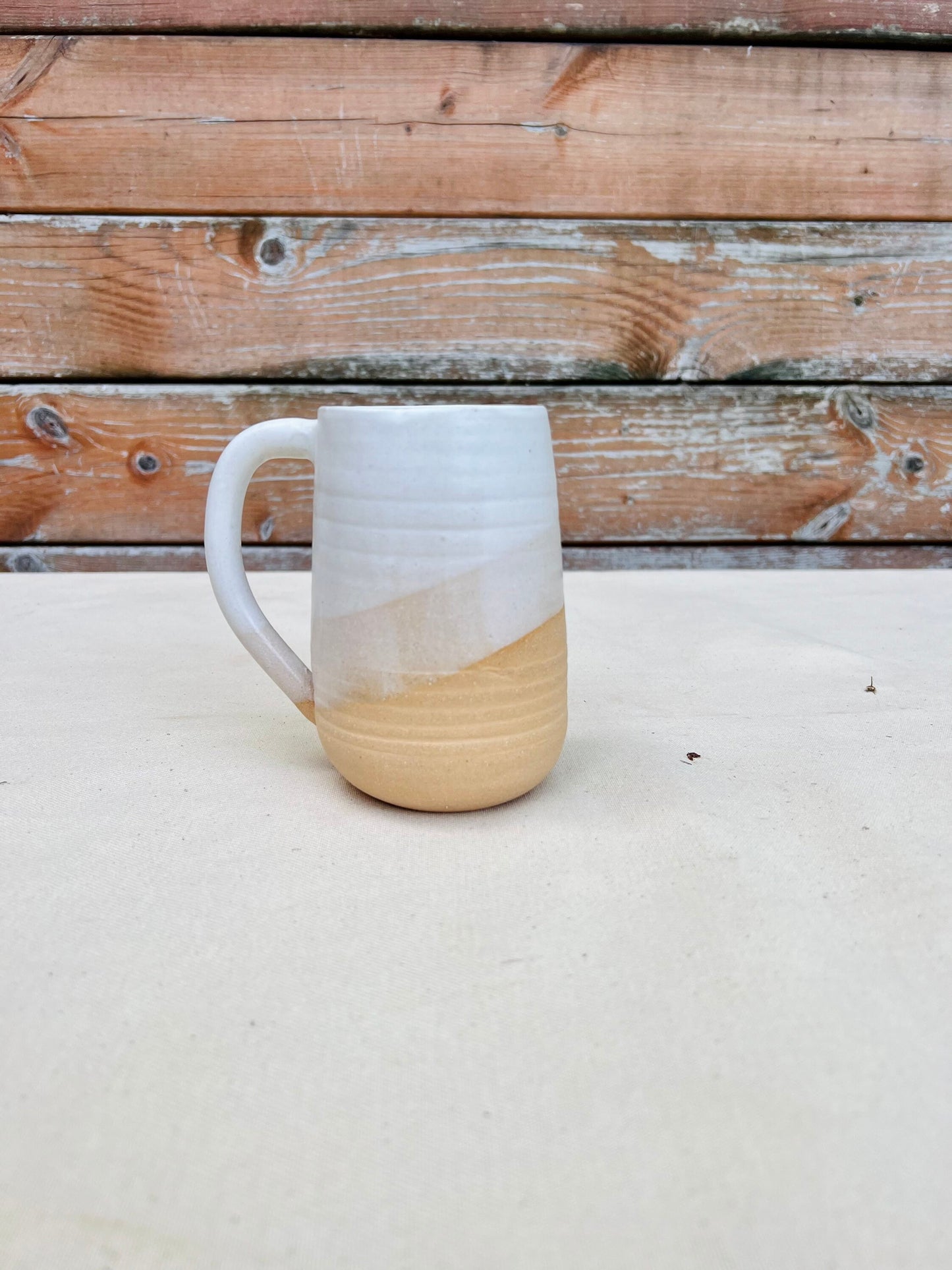 SECONDS-Round Bottom coffee Mugs- white handmade coffee mugs