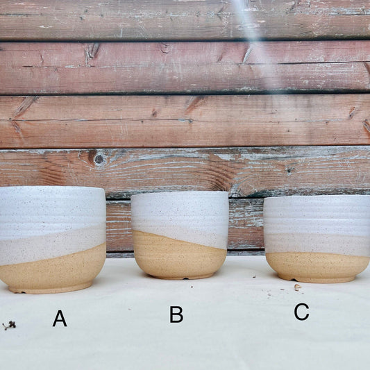 Seconds - Round Bottom Planter - White - Handmade Ceramic