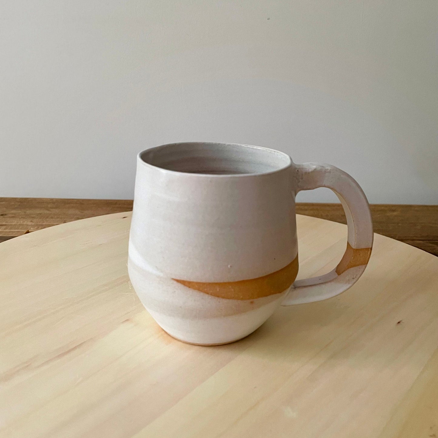Seconds - Criss-Cross Angled Mug - Handmade Ceramic Kitchenware - White