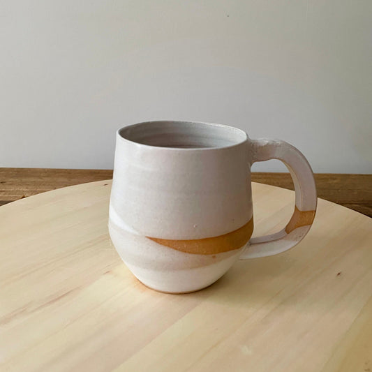 Seconds - Criss-Cross Angled Mug - Handmade Ceramic Kitchenware - White
