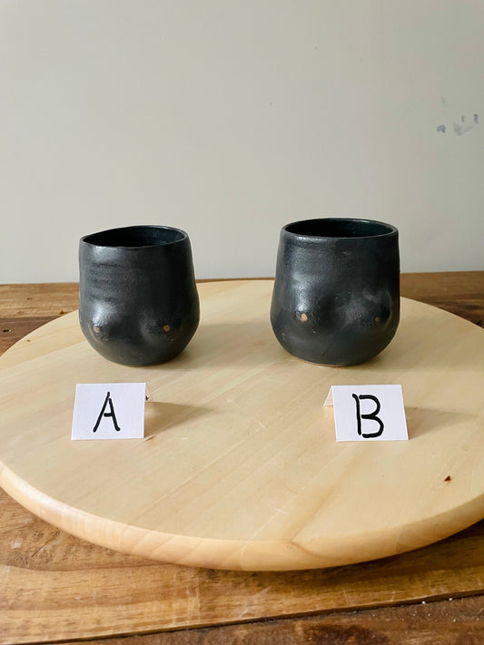 Seconds - Boob Mug - Black - Handmade Ceramic Coffee Mug