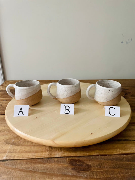 Seconds - Speckled Espresso Mug - White and Natural Stoneware - Handmade Ceramic