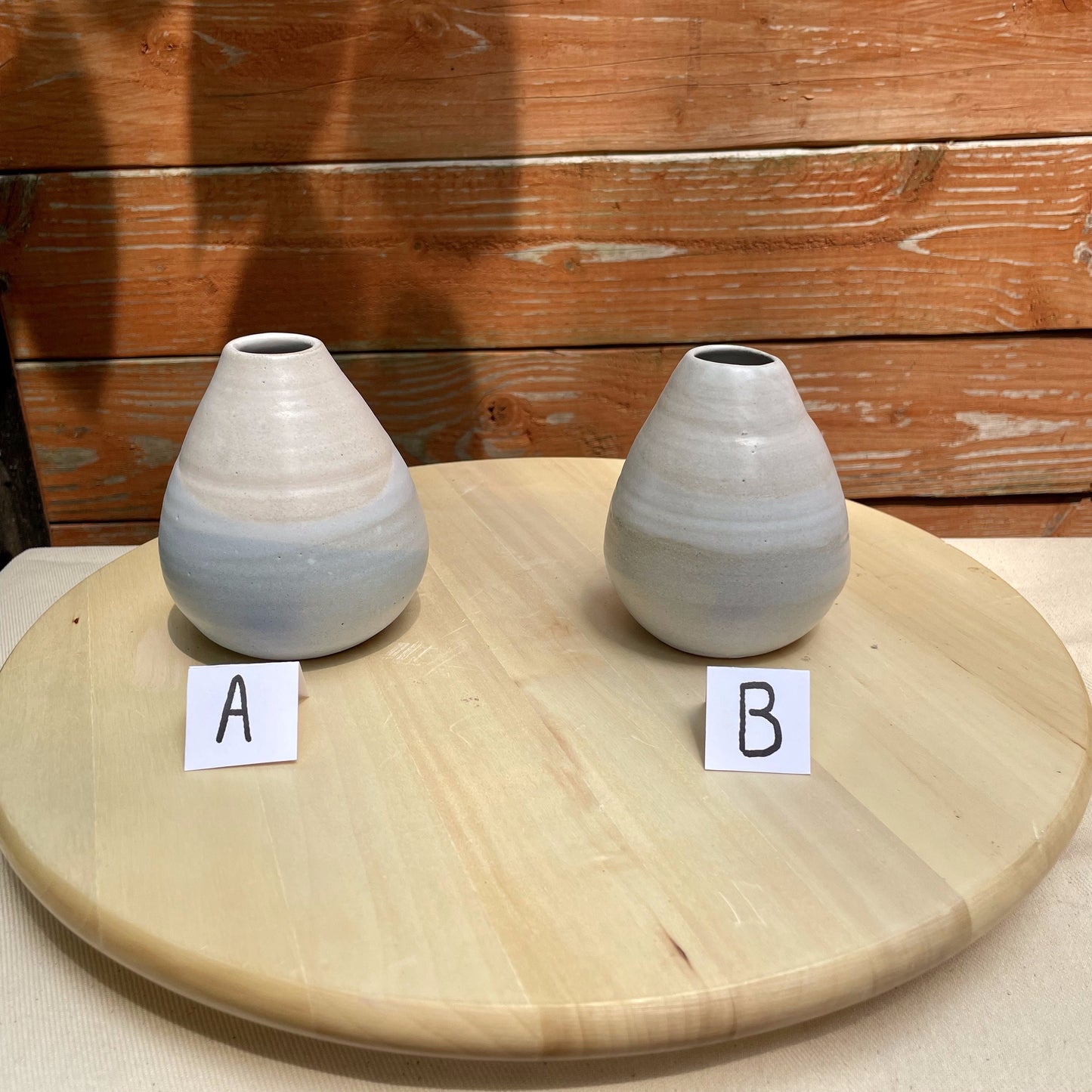 Seconds - Criss-Cross Bud Vase - Ocean Blues