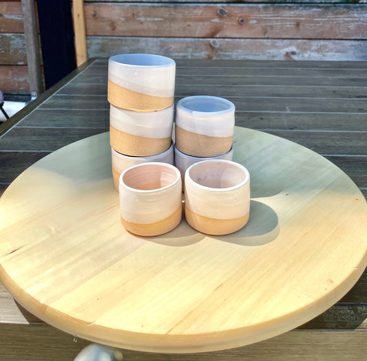 Seconds - Cylinder Planter Pot with Drainage Hole - White - Handmade Ceramic