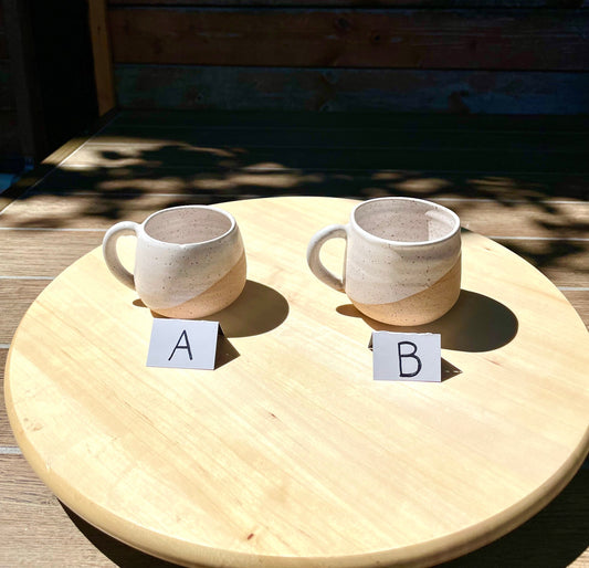 Seconds - Speckled Espresso Mug - White and Natural Stoneware - Handmade Ceramic