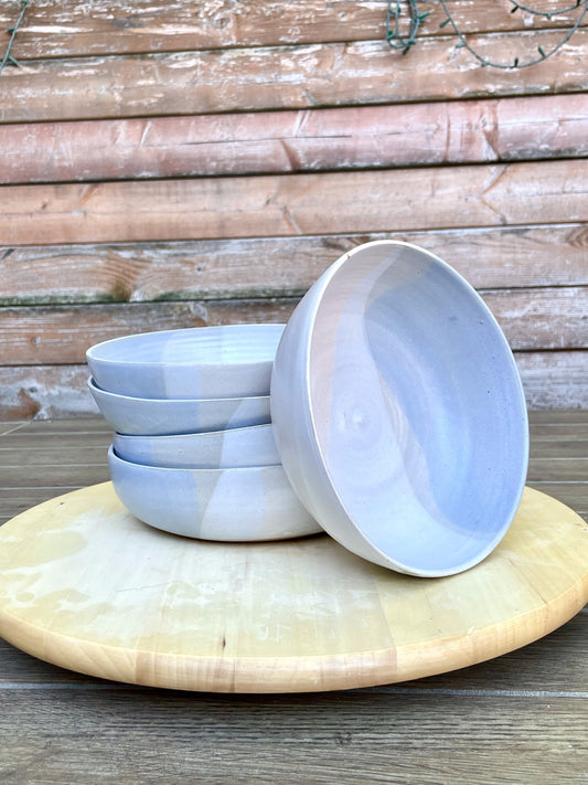 Seconds - Criss-Cross Wide Bottom Bowls - Ocean Blues - Handmade Ceramic Kitchenware