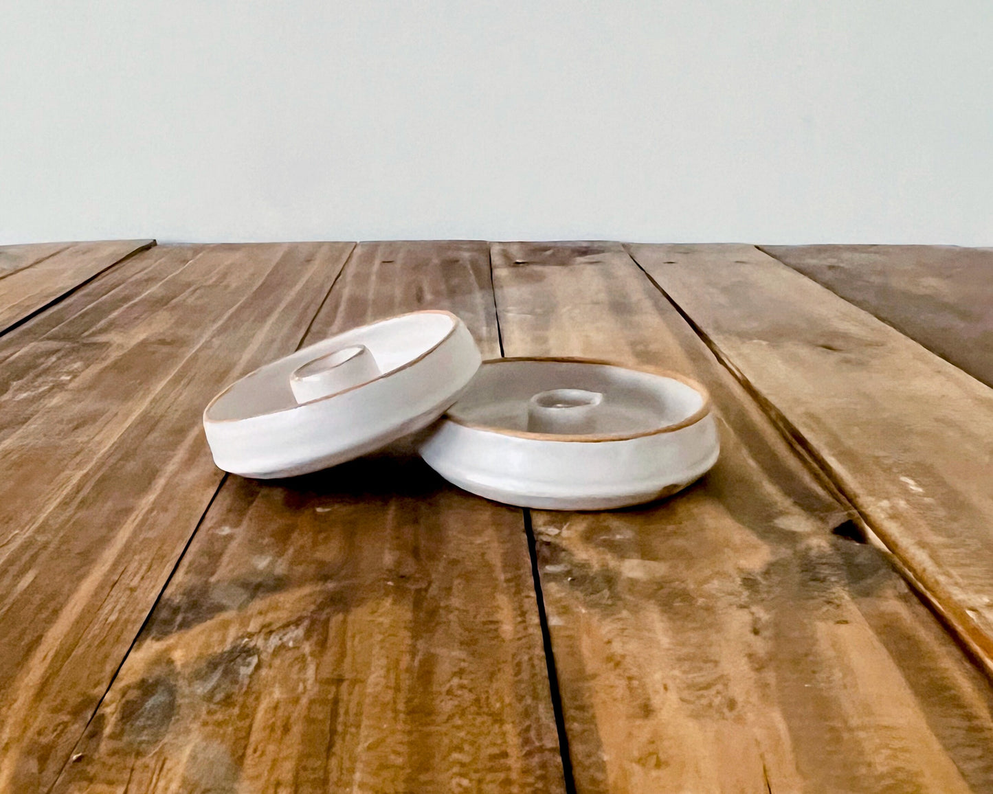 Handmade Angled Taper Candle Holder  Unique Ceramic Candle Stand for Elegant Home Decor