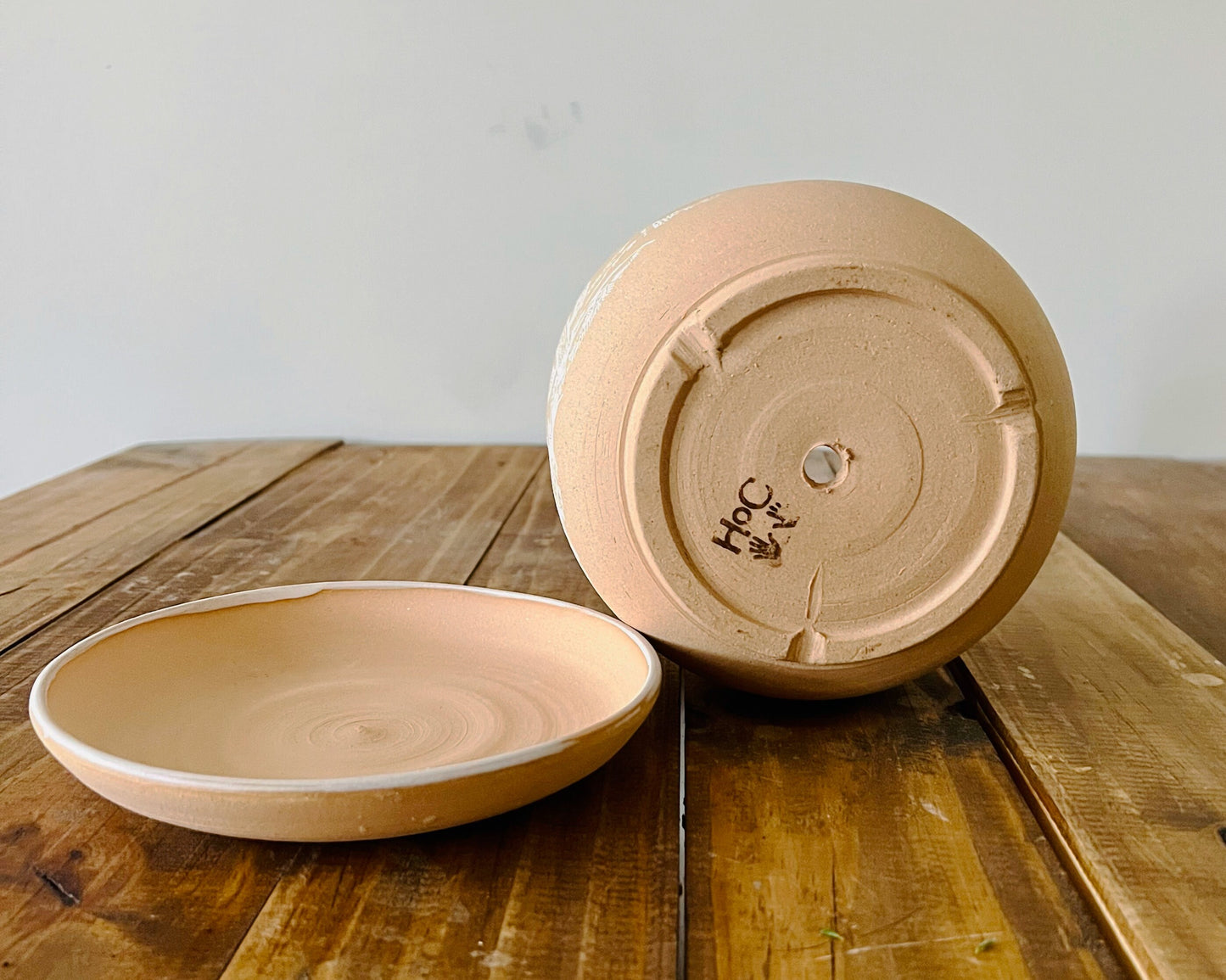 Desert Planter with Saucer - Succulent/Plant Pot - Handmade Ceramic