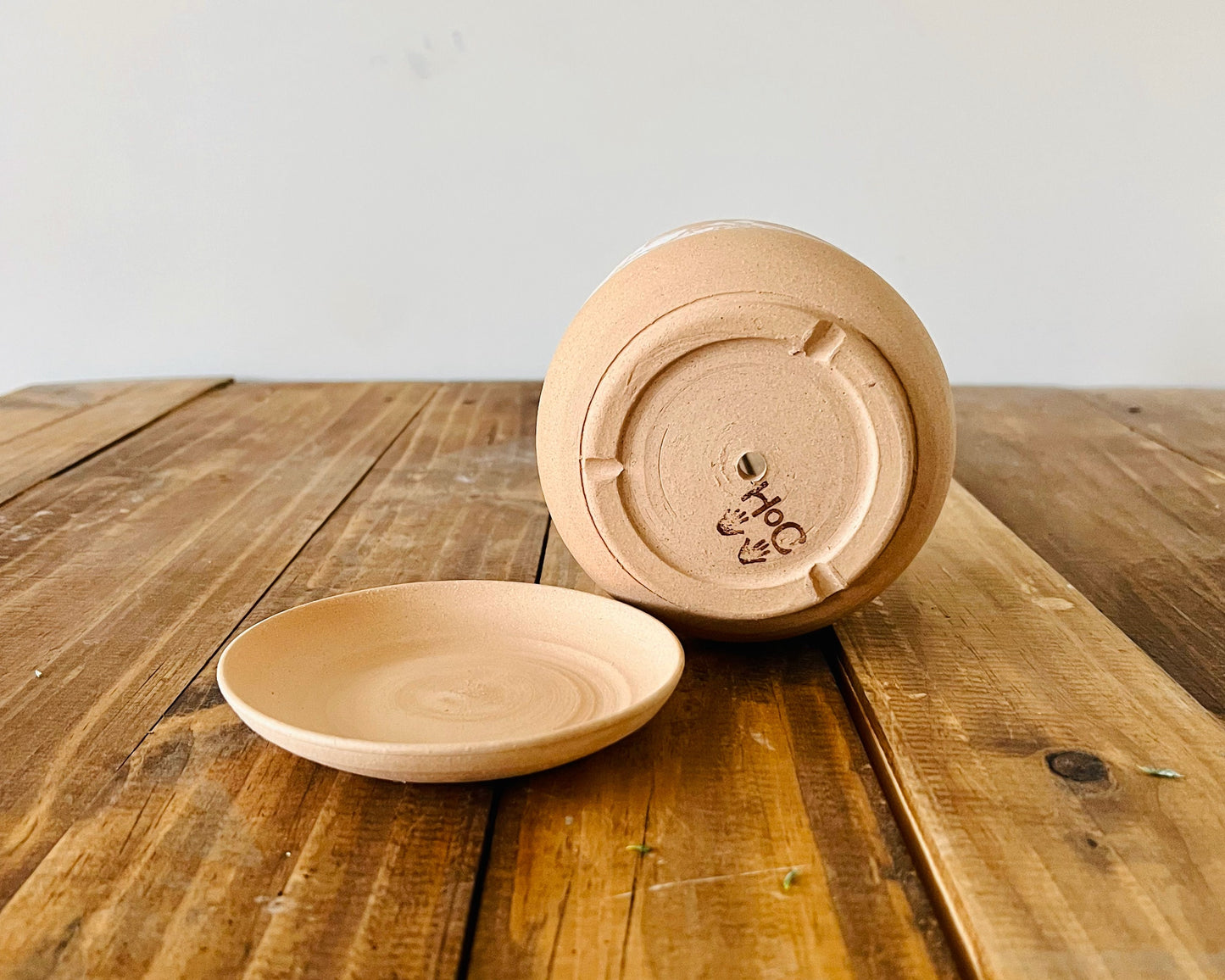 Mountain Planter with Saucer - Cylinder Succulent Pot - Handmade Ceramic