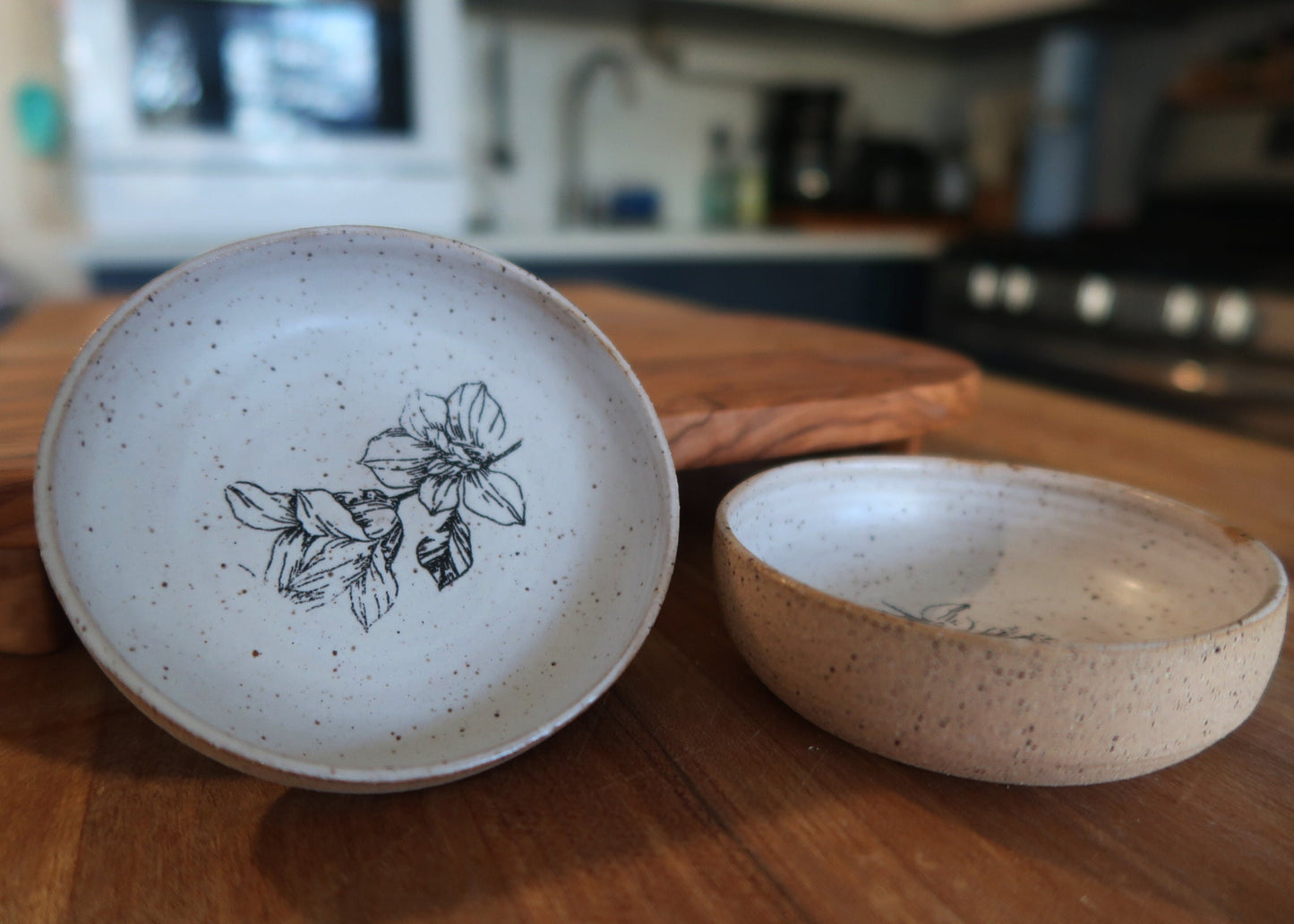 Floral Ramekin - White - Handmade Ceramic Kitchenware