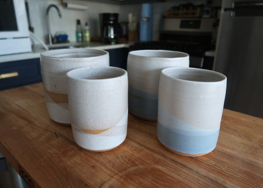 SALE! 50% off - Handmade Criss-Cross Utensil Holder  Ceramic Crock in Warm White or Ocean Blue Glaze  Color & Size Options