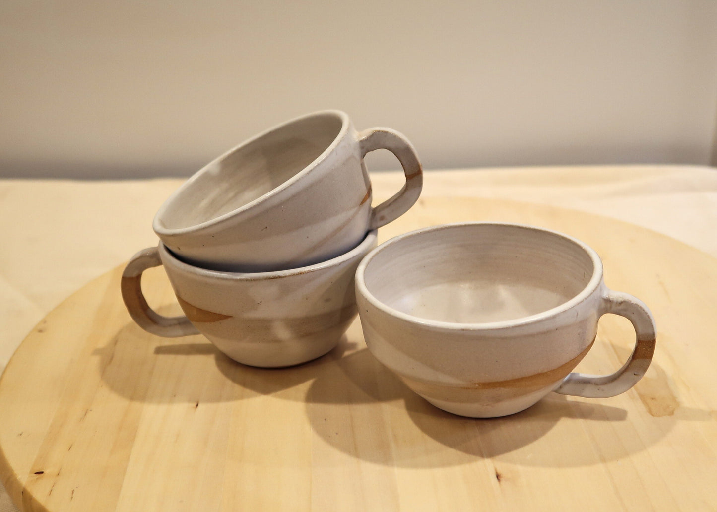 Seconds - Angled Teacup - Oversized Espresso Mug - White - Handmade Ceramic