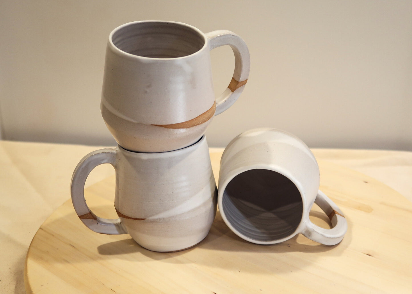 SALE! 50% off Seconds - Criss-Cross Angled Mug - White - Handmade Ceramic Kitchenware