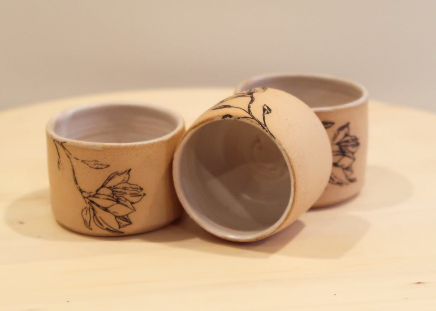 Seconds - Floral Ceramic Matchstick Holder - Smooth Stoneware Texture - Strike-on-side - Handmade Ceramic