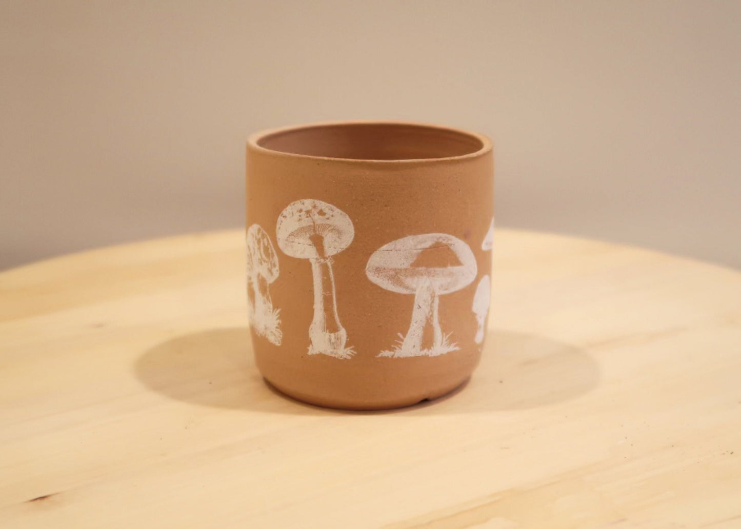 Seconds - Shroom Pot with Saucer - White - Cylinder Succulent Pot - Handmade Ceramic