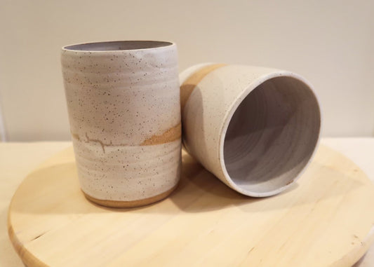 Seconds - Criss-Cross untensil small - White - Cylinder - Handmade Ceramic