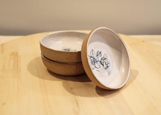 SALE! 50% off Seconds - Floral Ramekin - White - Handmade Ceramic Kitchenware
