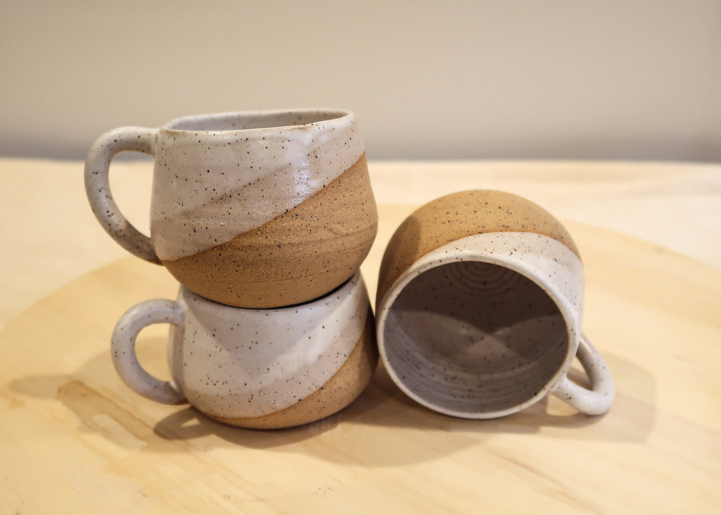 Seconds - Round-Bottom Espresso Mug - Speckled White - Handmade Ceramic Kitchenware