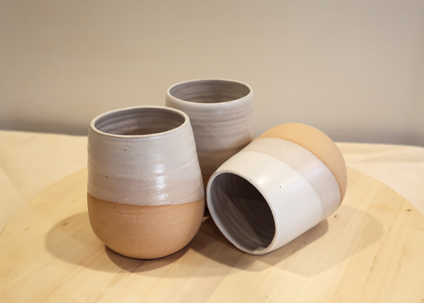 Seconds - Round Bottom Tumbler - Smooth White - Handmade Ceramic Cup