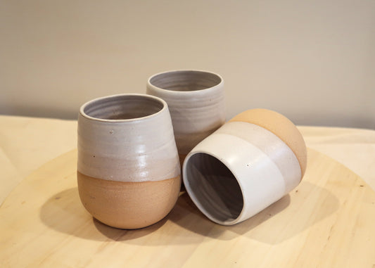 Seconds - Round Bottom Tumbler - Smooth White - Handmade Ceramic Cup