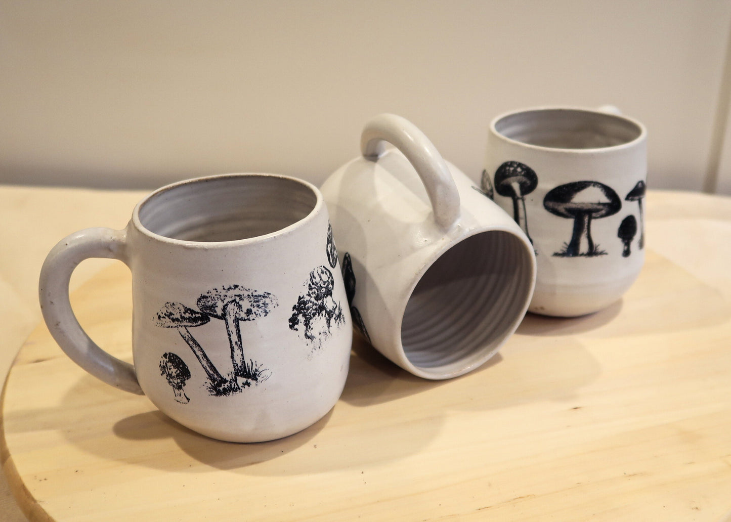 SALE! 50% off Seconds - Shroom Mug - White - Handmade Ceramic Coffee Mug - Distressed Mushroom Design