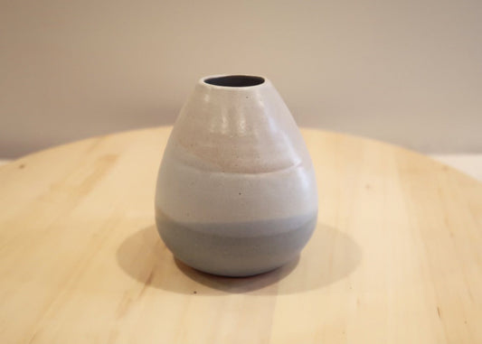 Seconds - Criss-Cross Bud Vase - Ocean Blues - Wide Bottom - Handmade Ceramic Vase