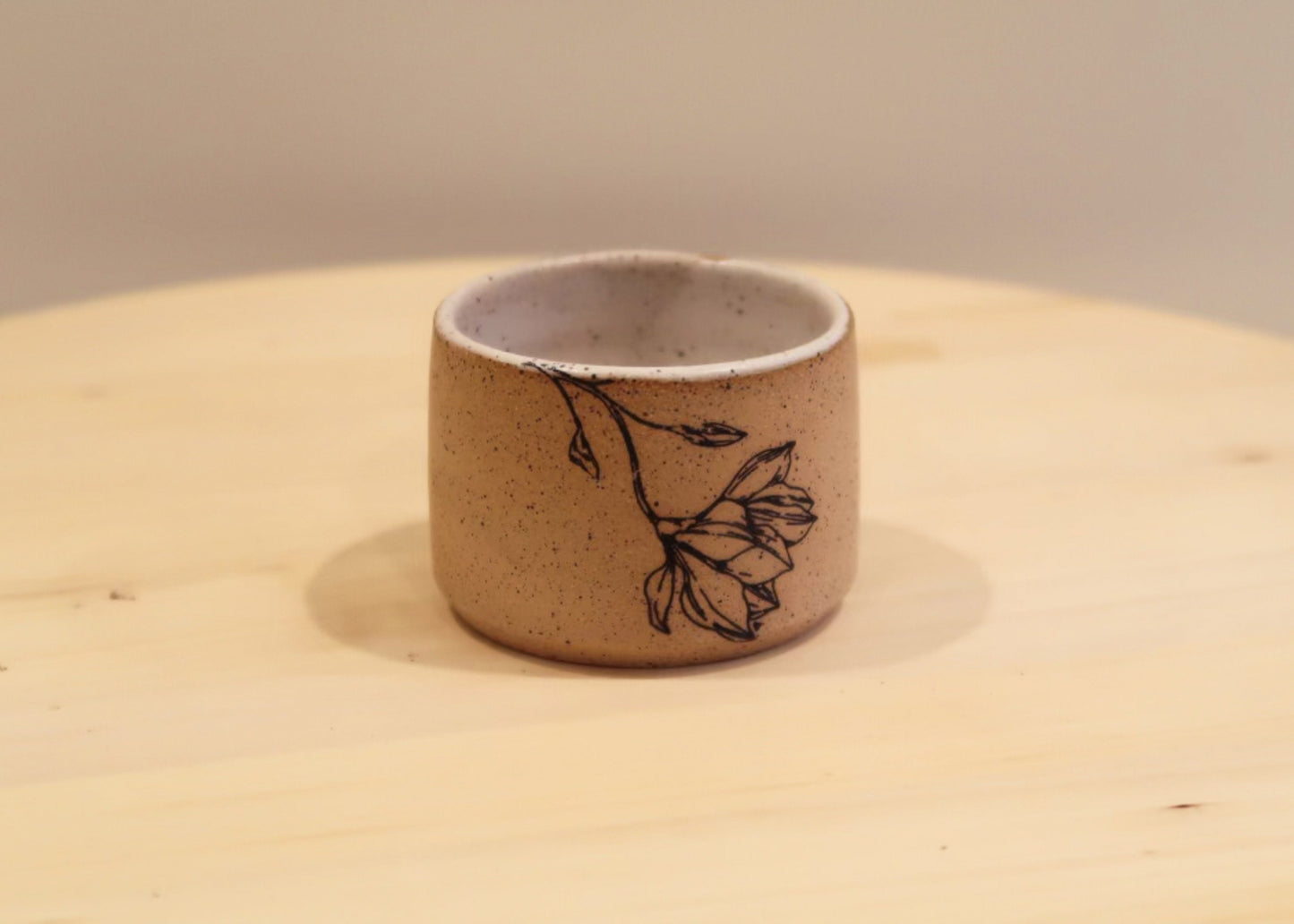 Seconds - Floral Ceramic Matchstick Holder - Speckled Stoneware Texture - Strike-on-side - Handmade Ceramic