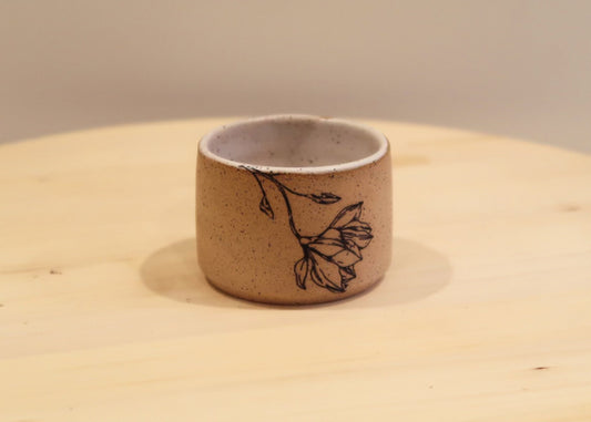 Seconds - Floral Ceramic Matchstick Holder - Speckled Stoneware Texture - Strike-on-side - Handmade Ceramic