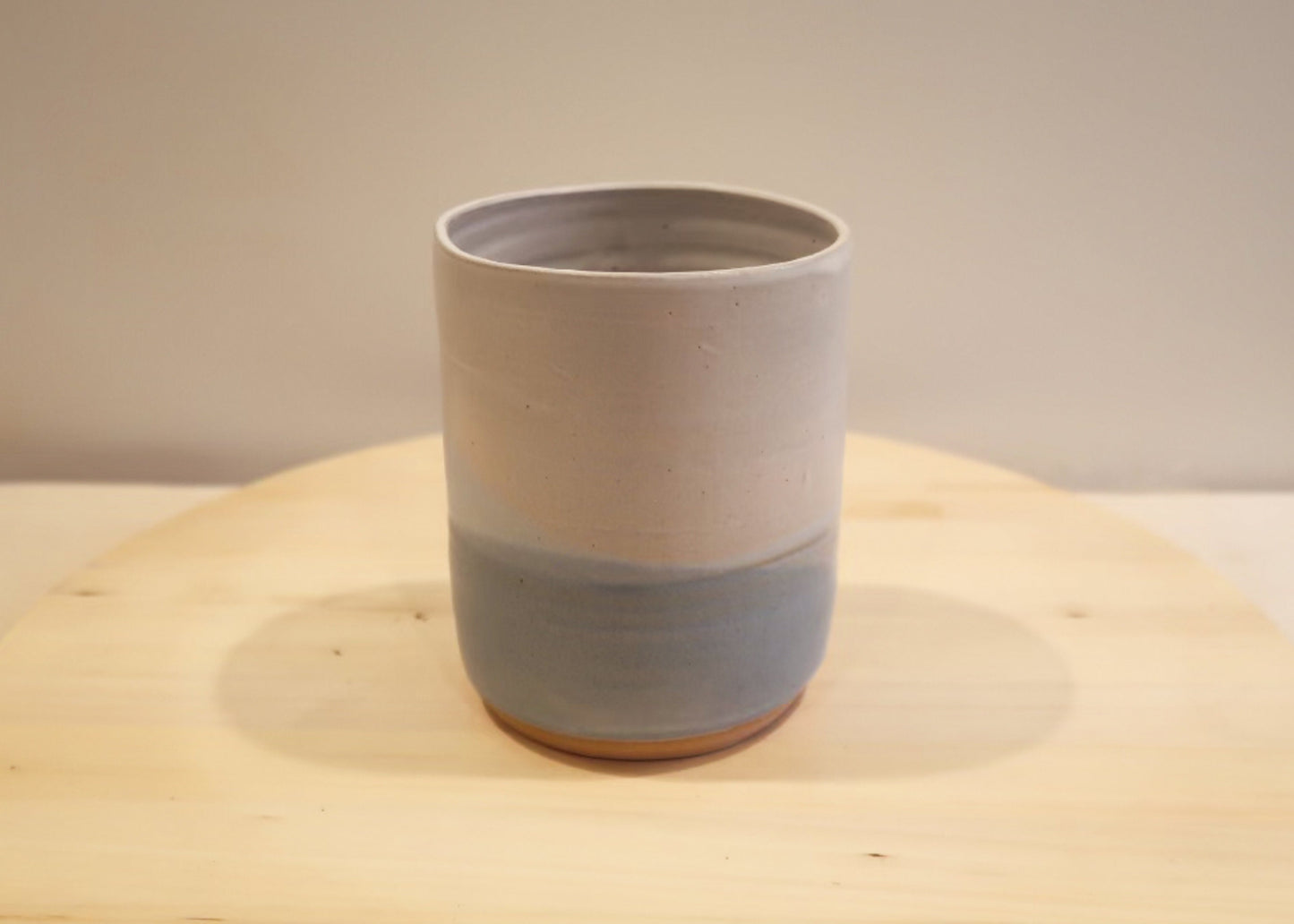 Seconds - Criss-Cross Vase - Blue - Tall Cylinder - Handmade Ceramic