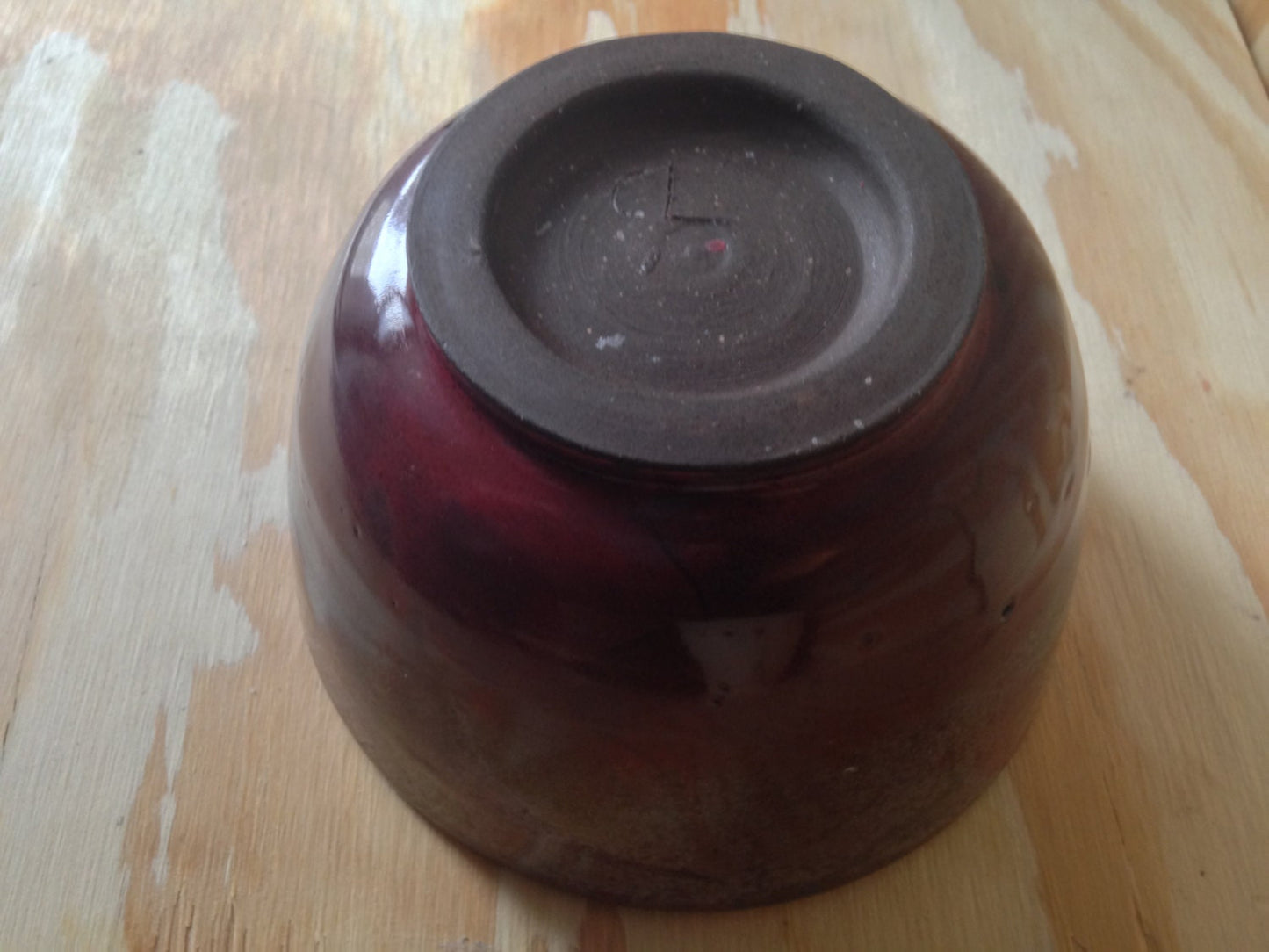 Small deep red  terrcoatta bowl