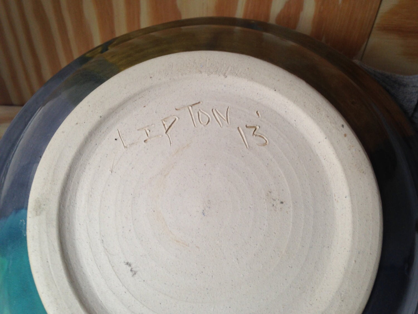 Large wide green brown and green platter/ bowl, serving, multiuse