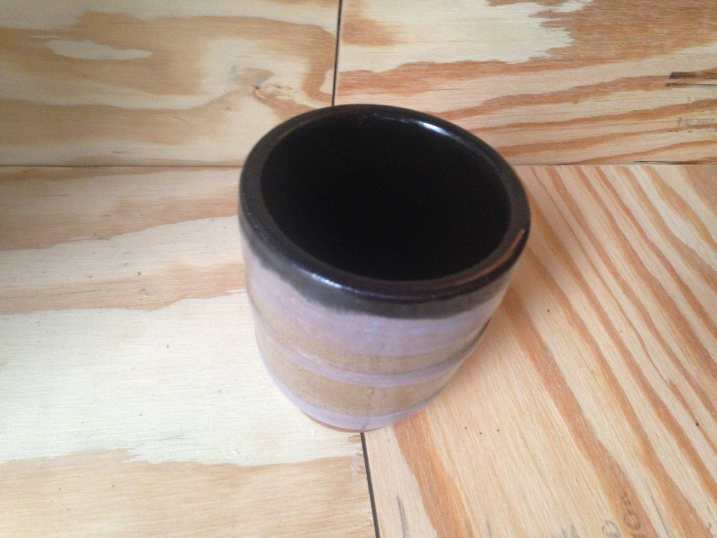 handmade Purple and black ceramic mug