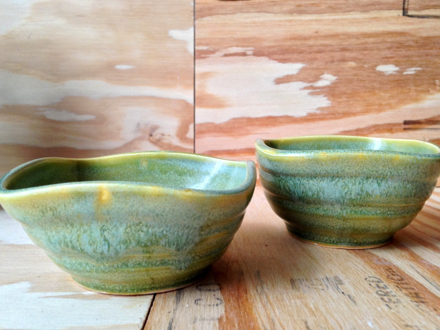 handcrafted turqiouse green square ceramic ramekins (set of two)