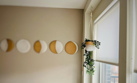Hanging Orb Planter with Cord - White - Handmade Ceramic - Size options- color options- drainage hole