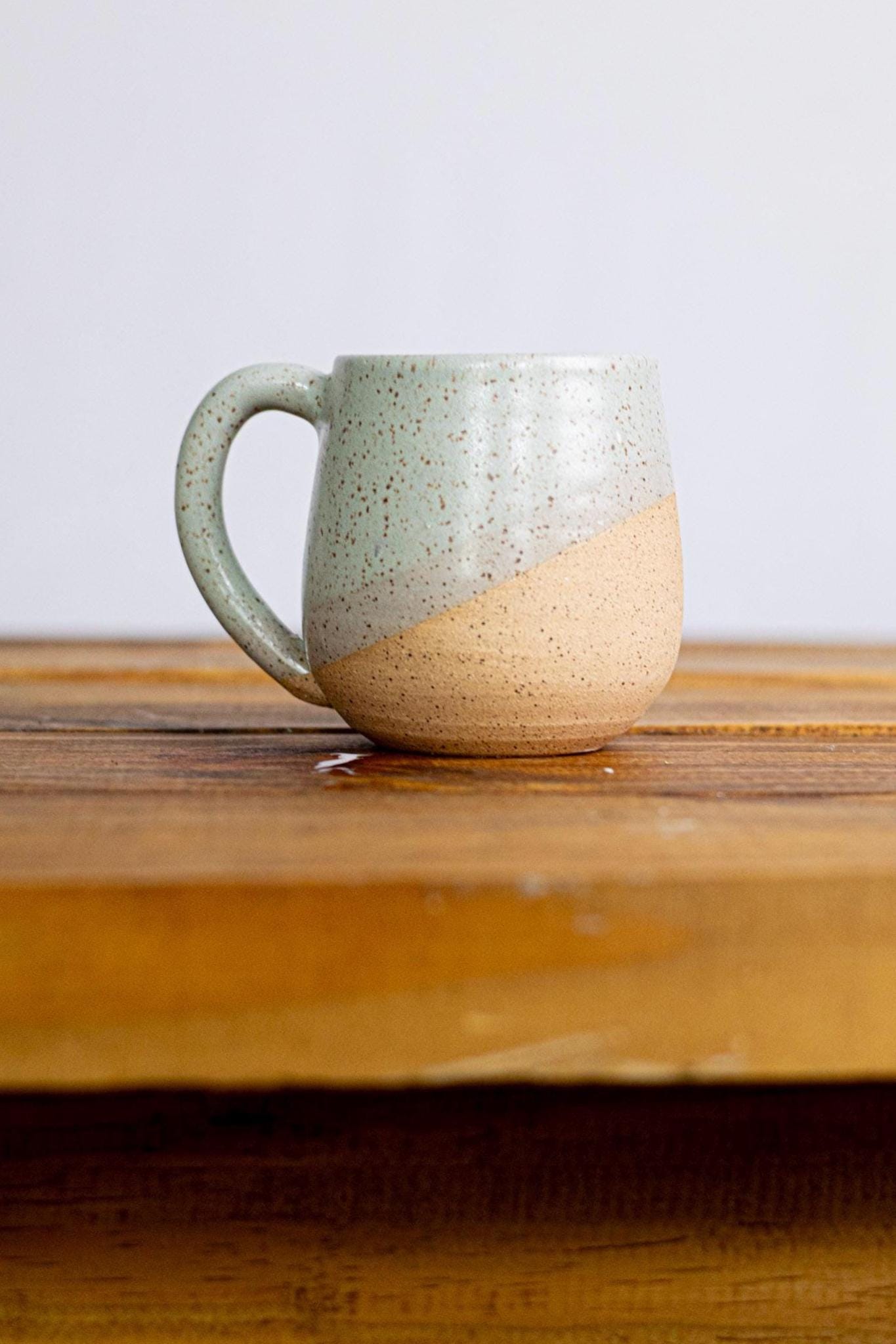 Handmade Ceramic Coffee Mug: 12 oz Stoneware Cup with Handle