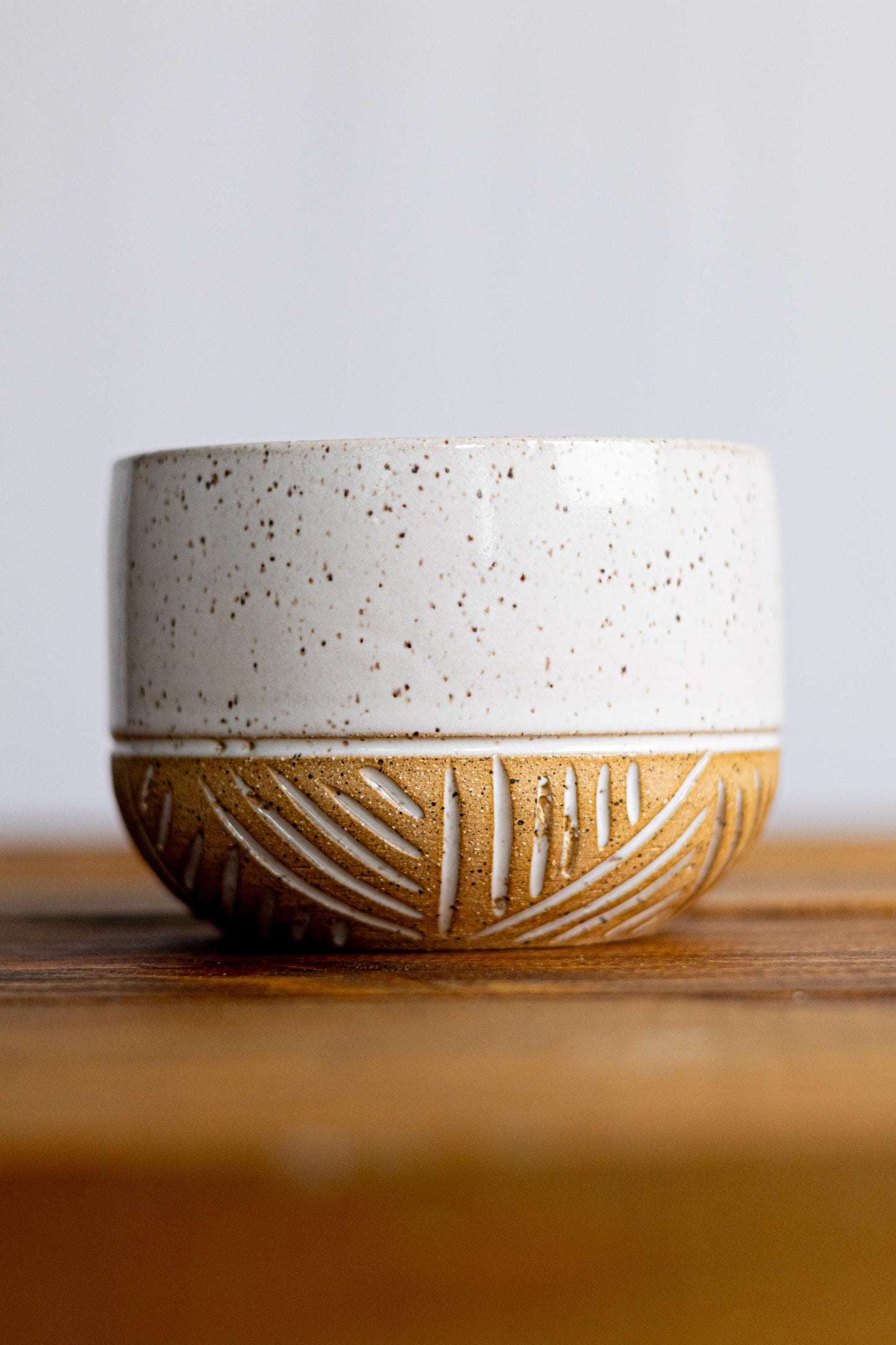 Hand-Carved Ceramic Coffee Mug: Large Stoneware Pottery Cup