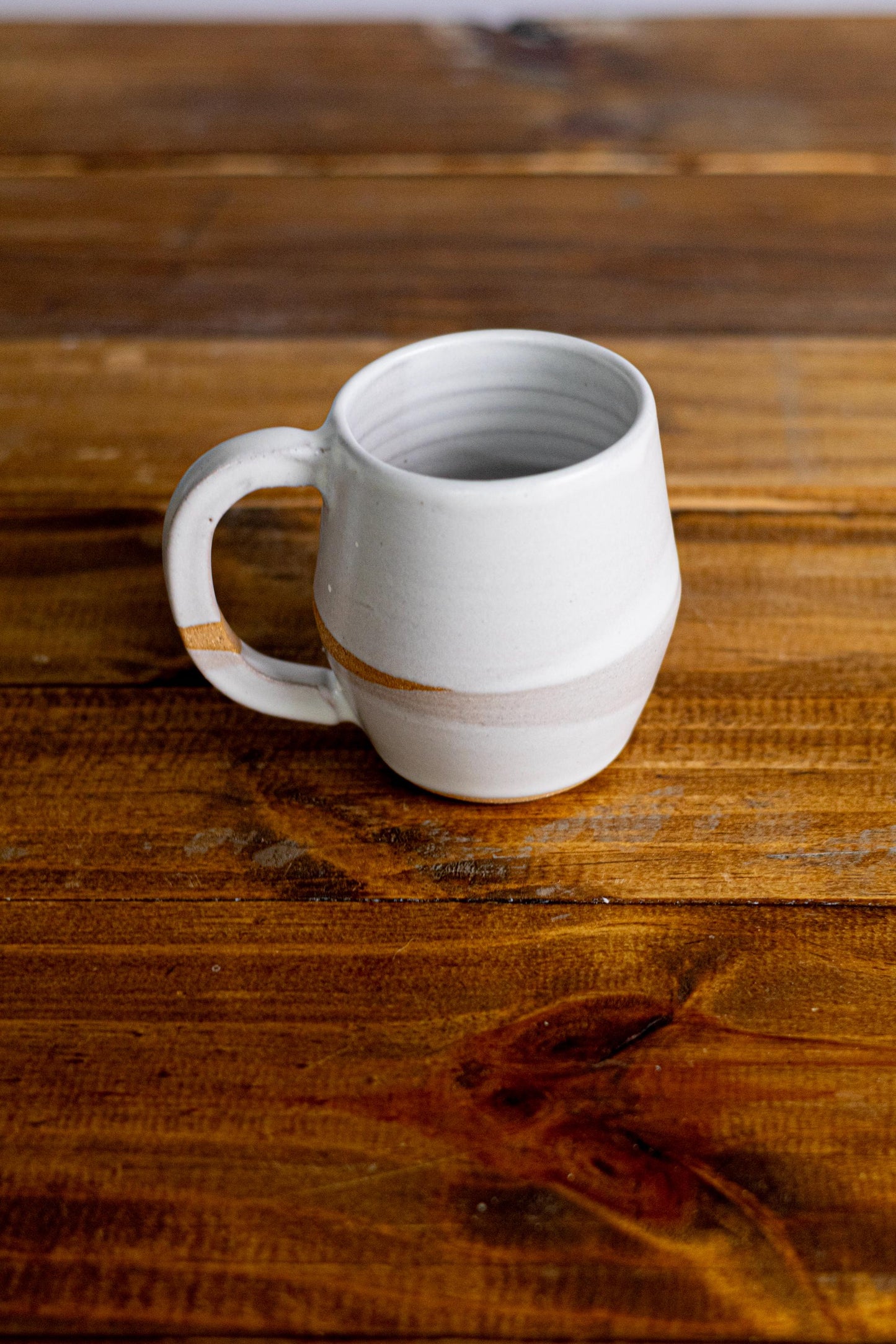 Handmade Criss-Cross Angled Mug  Unique Ceramic Kitchenware- 12 ounce coffee mug