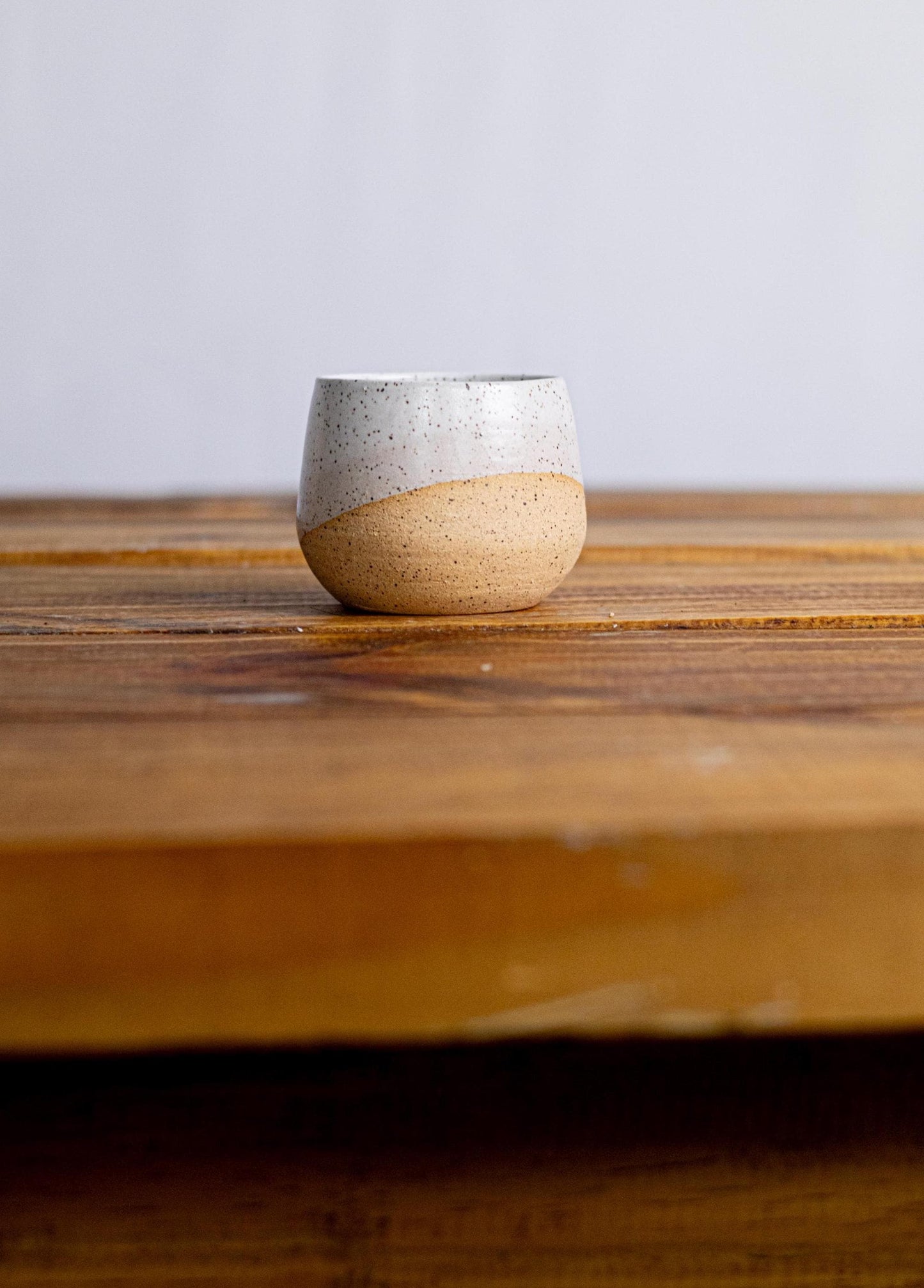 Handmade Espresso Cup  Small Ceramic Coffee Tumbler  Modern White Kitchenware Gift