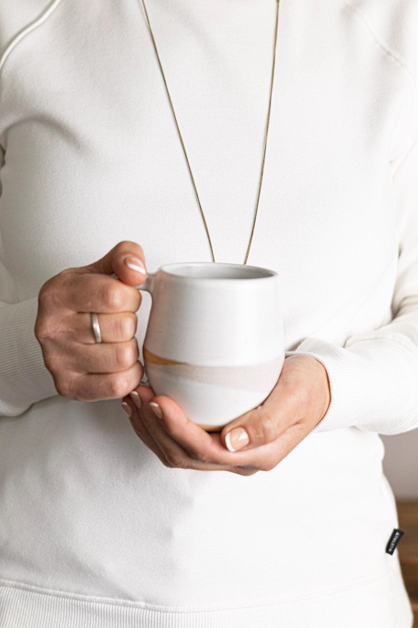 Handmade Criss-Cross Angled Mug  Unique Ceramic Kitchenware- 12 ounce coffee mug